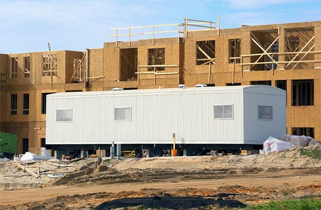 construction office trailers for rent at a building site in Sunny Isles Beach